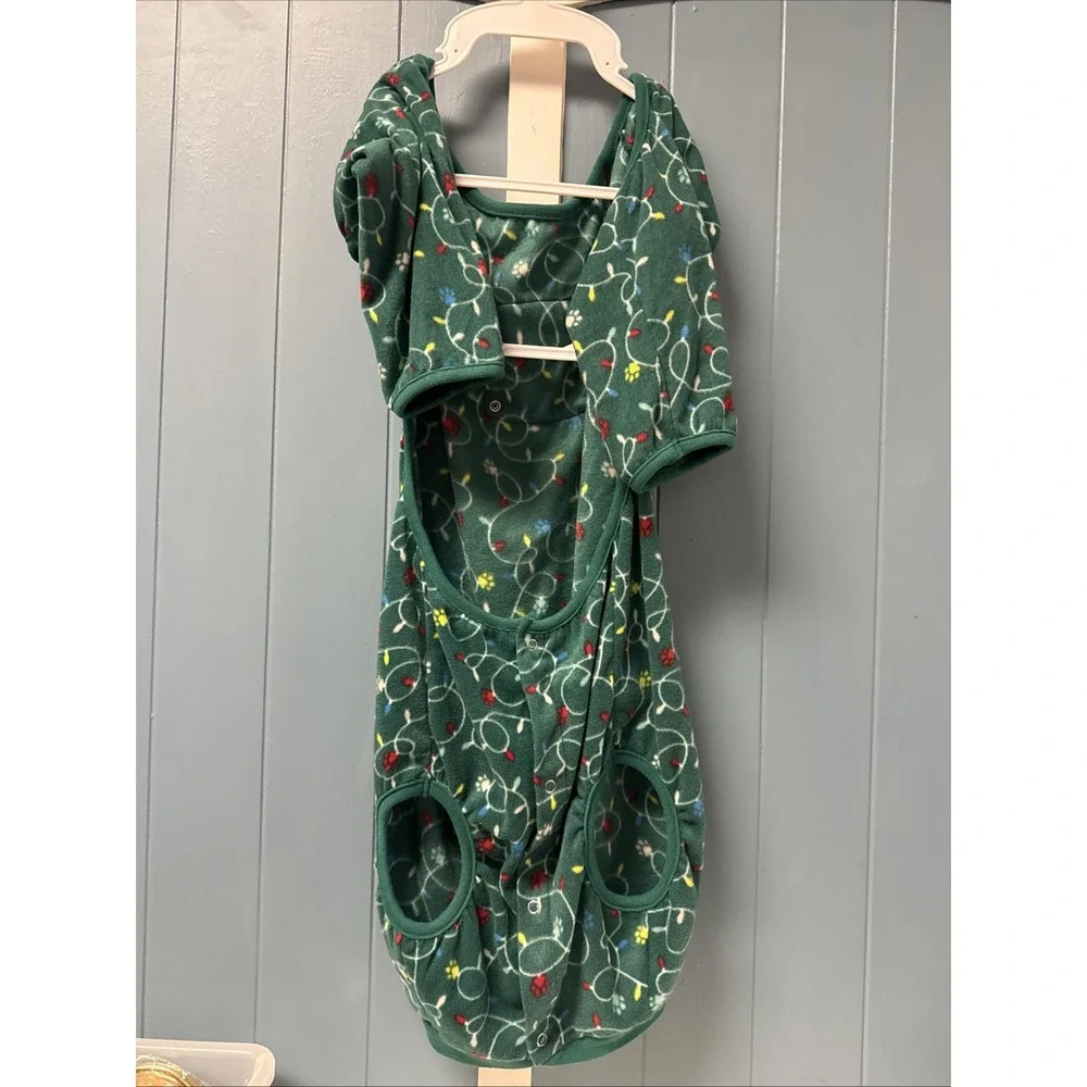 Merry&Bright Green Christmas Pattern Pet Pajamas for Dogs/Cats, Size L Large‎